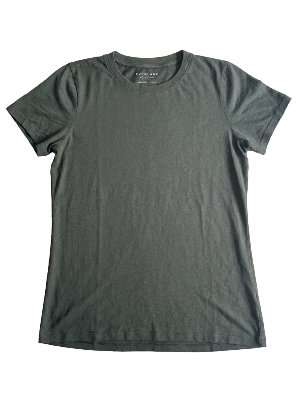 Everlane Essential Organic Crew T-Shirt Dark Green Organic Cotton Tee Small